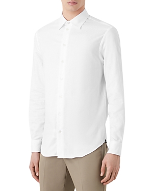 Armani Collezioni Emporio Armani Regular Fit Dress Shirt In Solid Whit