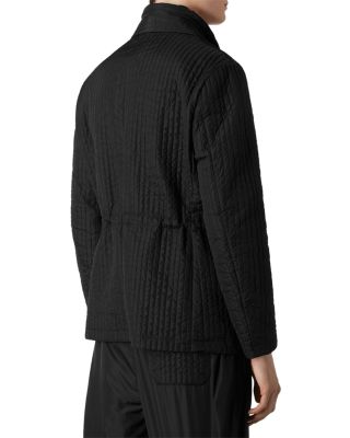 Channel Quilted Regular Fit Blazer with Bib