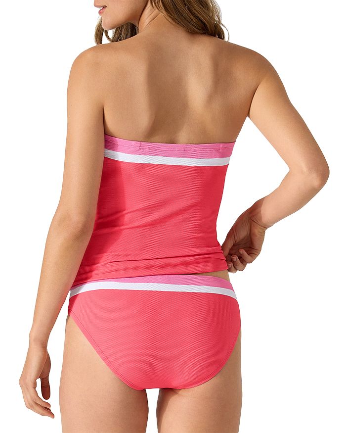 Shop Tommy Bahama Island Cays Color Block Bandeau Tankini Top In Coral Coast