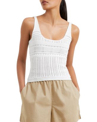 Nellis Cotton Crochet Top Summer White - French Connection
