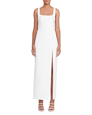 Shop Staud Portrait Sleeveless Seamed Gown In White