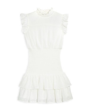 Aqua Girls' Swiss Dot Smocked Dress, Big Kid - 100% Exclusive In White