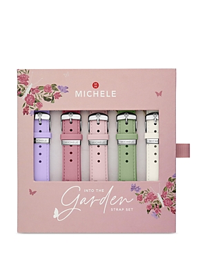 Michele Into The Garden Pearlized Silicone Interchangeable Strap Gift Set, 18mm