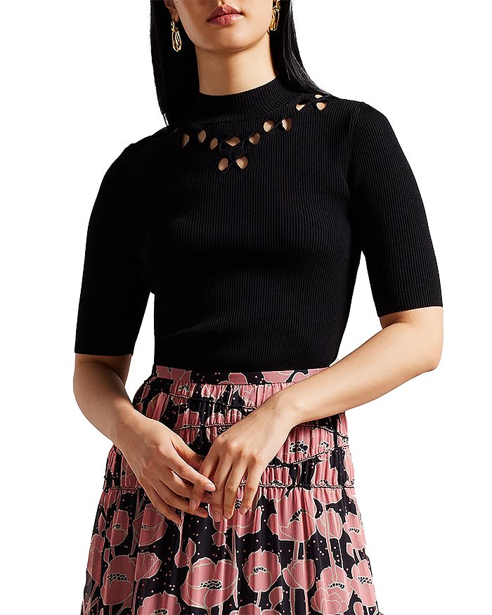 Ted Baker Emiiaa Cutout Ribbed Knit Top | Bloomingdale's