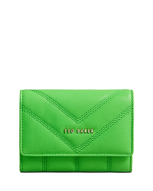 Ted Baker Ayvill Quilted Puffer Small Matinee Leather Clutch In Green