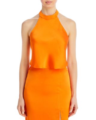 FORE - Satin Halter Crop Top