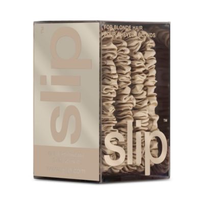 Pure Silk Back to Basics Skinny Scrunchies in Blonde, Set of 4