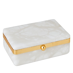 Shop Global Views Gold Tone Band Swivel Box, Large In White