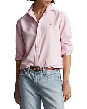 Lauren Ralph Lauren Womens Plus Size Plaid Button Down Shirt, Pink