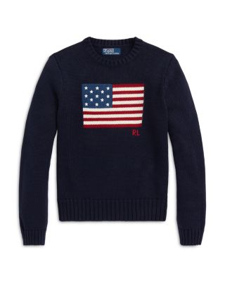 売れ筋商品|||ラルフローレン ニット&セーター レディース アウター FLAG MOTIF COTTON CREWNECK SWEATER - Jumper - red/multi-colored Polo Ralph Lauren FLAG MOTIF COTTON CREWNECK SWEATER