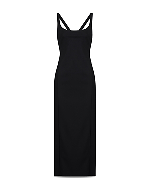 Armani Collezioni Emporio Armani Vestito Sleeveless Scoop Neck Midi Dress In Black