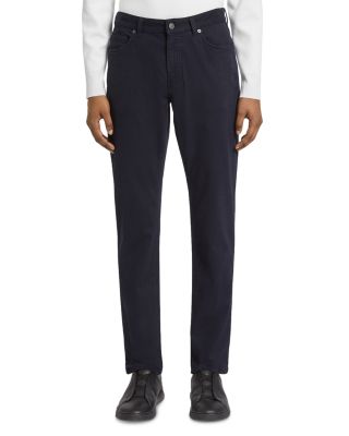 Zegna - Garment Dyed Stretch Gabardine City Slim Fit Jeans in Navy