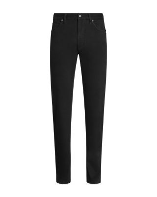 Garment Dyed Stretch Gabardine City Slim Fit Jeans in Black