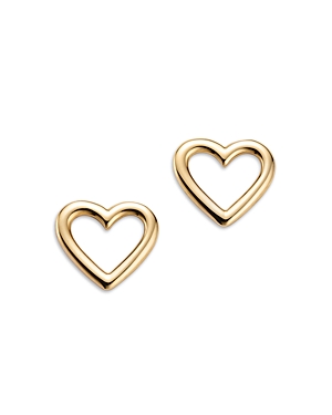 Moon & Meadow 14K Yellow Gold Open Heart Stud Earrings