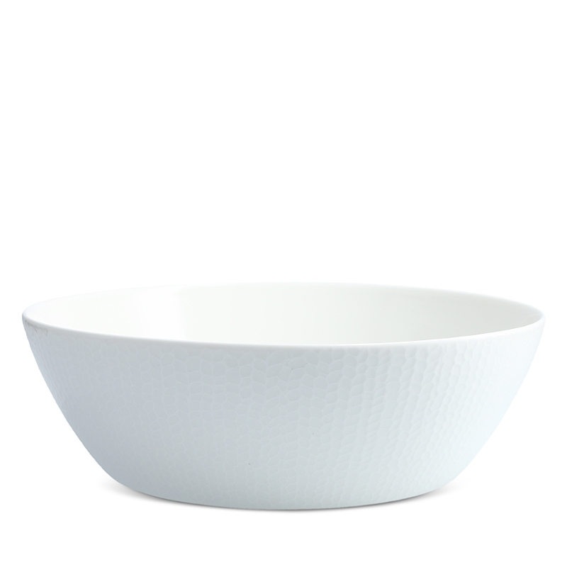 Fortessa Amanda White Embossed Large Salad Bowl In White