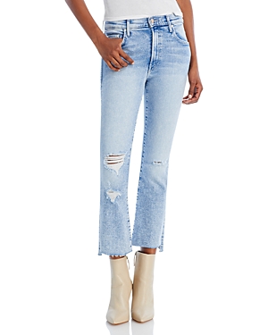 MOTHER THE INSIDER HIGH RISE CROP STEP FRAY BOOTCUT JEANS IN LOVE IN A BOAT