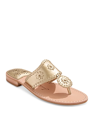 Shop Jack Rogers Women's Jacks Whipstitch Slip On Thong Slide Sandals In Platinum