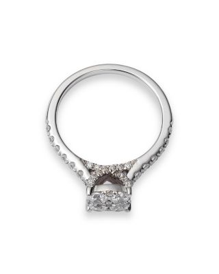 Diamond Cluster Engagement Ring in 14K White Gold, 1.00 tcw 