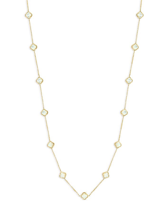 Bloomingdale's - Mother of Pearl Clover Station Necklace in 14K Yellow Gold, 20" - 100% Exclusive