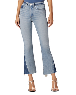 Hudson Barbara High Waist Raw Hem Ankle Bootcut Jeans In Ivy