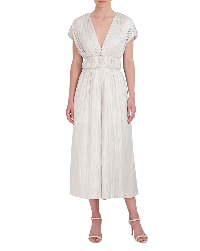 BCBGMAXAZRIA Ruched Wide Leg Cropped Jumpsuit | Bloomingdale's