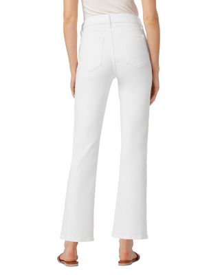 The Callie High Rise Cropped Flare Jeans in White