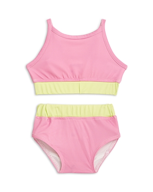 Sovereign Code Girls' Weekend Two Piece Bathing Suit - Baby In Wild Rose/lime