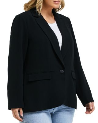 Megan Notched Lapel Single Button Blazer