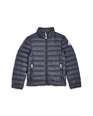 Shop Moncler Girls' Kaukura Down Puffer Coat - Big Kid In Navy