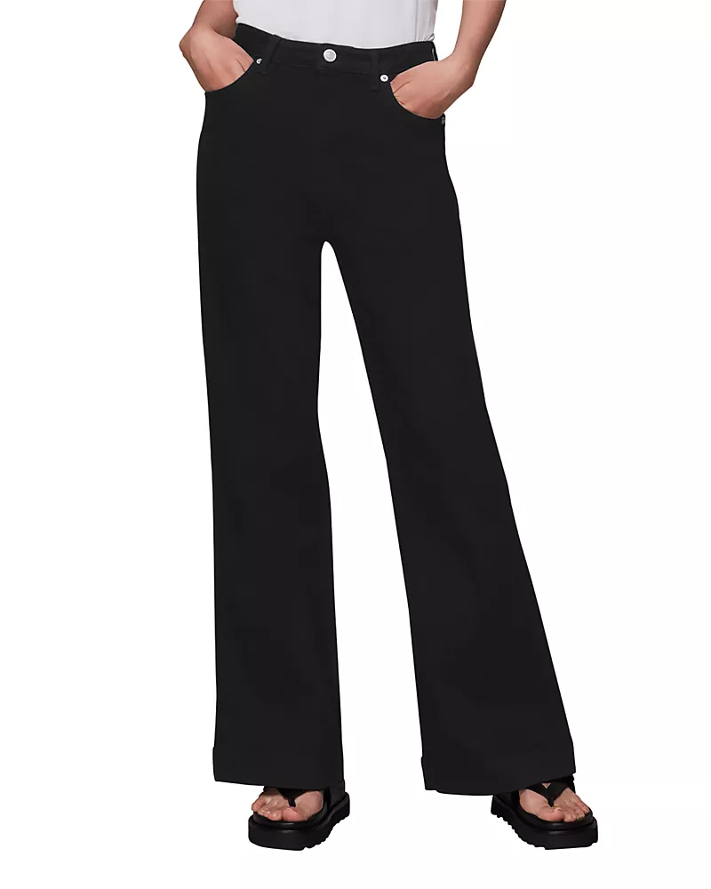 Whistles Lucy Stretched Flared Jeans in Black