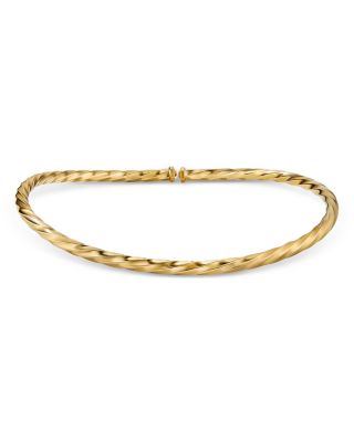 Cable Edge Collar Necklace in Recycled 18K Yellow Gold, 14"