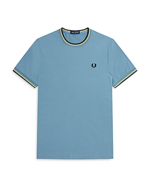 Fred Perry Twin Tipped Short Sleeve Tee In Ash Blue