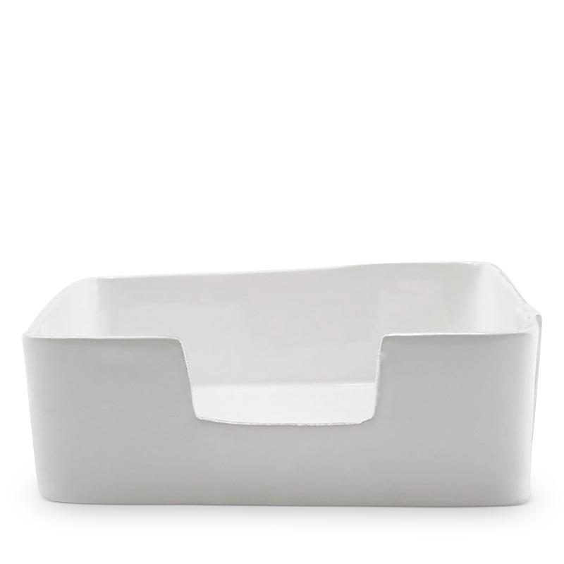 Vietri Melamine Lastra Dinner Napkin Holder In White