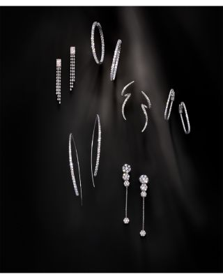 Diamond Threader Earrings in 14K White Gold, 1.50 tcw 