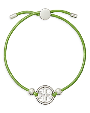 TORY BURCH MILLER LOGO CHARM COLOR CORD SLIDER BRACELET