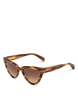 Rag & Bone Cat Eye Sunglasses, 52mm In Brown/brown Gradient