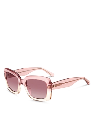 Shop Kate Spade New York Bellamy Rectangular Sunglasses, 52mm In Pink/pink Gradient
