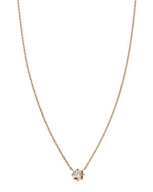 Bloomingdale's Diamond Solitaire Star Frame Pendant Necklace In 14k Yellow Gold, 0.25 Ct. T.w. - 100% Exclusive