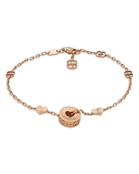 Gucci - 18K Rose Gold Icon Heart & Double G Link Bracelet