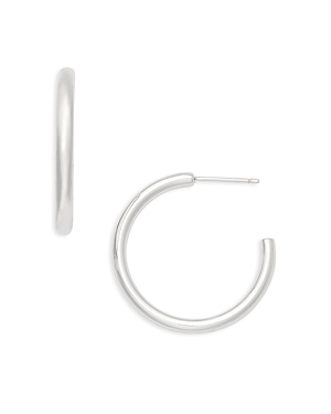 Aqua 3x30 Sterling Silver Plated 3mm Hoop Earrings - 100% Exclusive