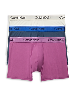 CALVIN KLEIN MICROFIBER STRETCH WICKING BOXER BRIEFS, PACK OF 3