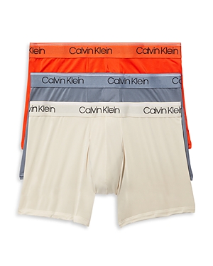 CALVIN KLEIN MICROFIBER STRETCH WICKING BOXER BRIEFS, PACK OF 3