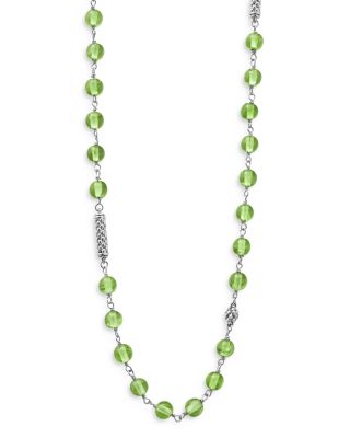 LAGOS - Sterling Silver Caviar Peridot Bead Station Necklace, 34"