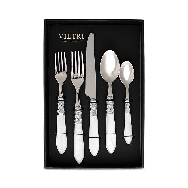 Vietri Aladdin Brilliant 20 Piece Flatware Set In White
