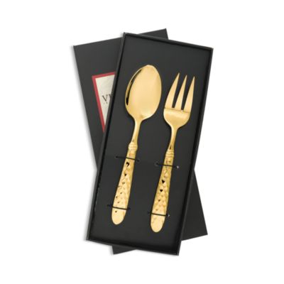 VIETRI - Martellato Gold Tone 2 Piece Serving Set