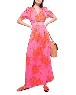 Pinko Floral Print Open Back Maxi Dress