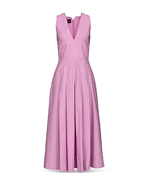 Pinko Cotton Poplin Pleated Midi Dress