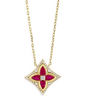 Bloomingdale's - Ruby & Diamond Pendant Necklace in 14K Yellow Gold, 18" - 100% Exclusive
