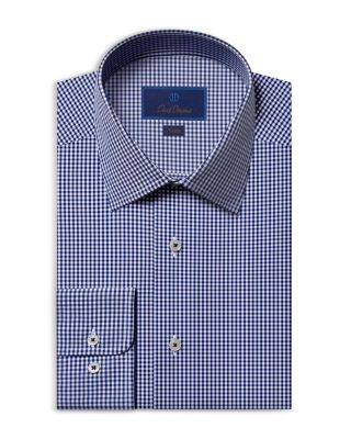David Donahue - Trim Fit Checkered Dress Shirt
