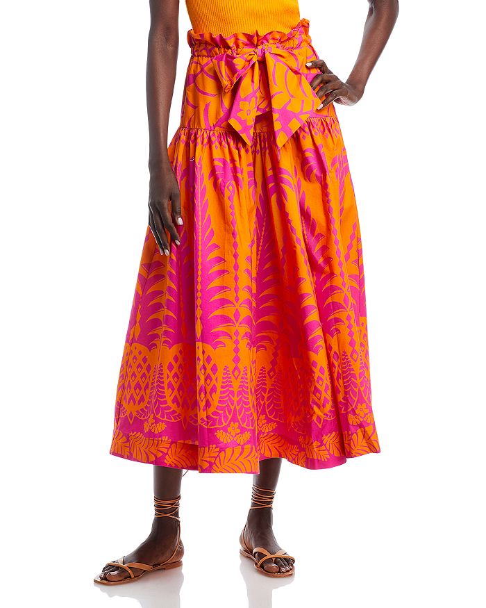 FARM Rio Pineapple Love Cotton Midi Skirt | Bloomingdale's